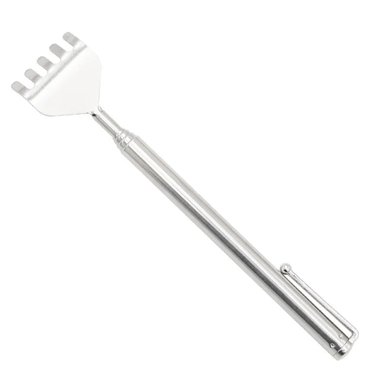 Adjustable Stainless Steel Back Scratcher with Retractable Claw for Portable and Convenient Massage and Tickle Relief