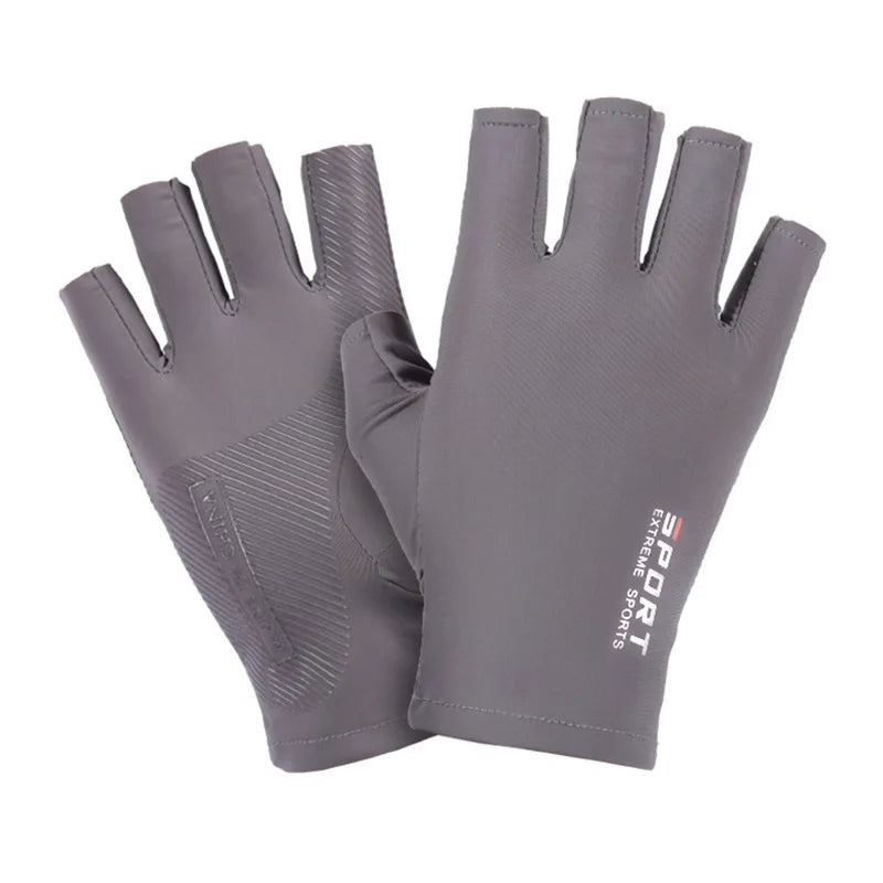 Gants demi-doigts en soie glacée, hautement élastiques, respirants et offrant une protection solaire optimale, pour hommes et femmes (1 paire). Gants fins pour activités de plein air : cyclisme, conduite, pêche