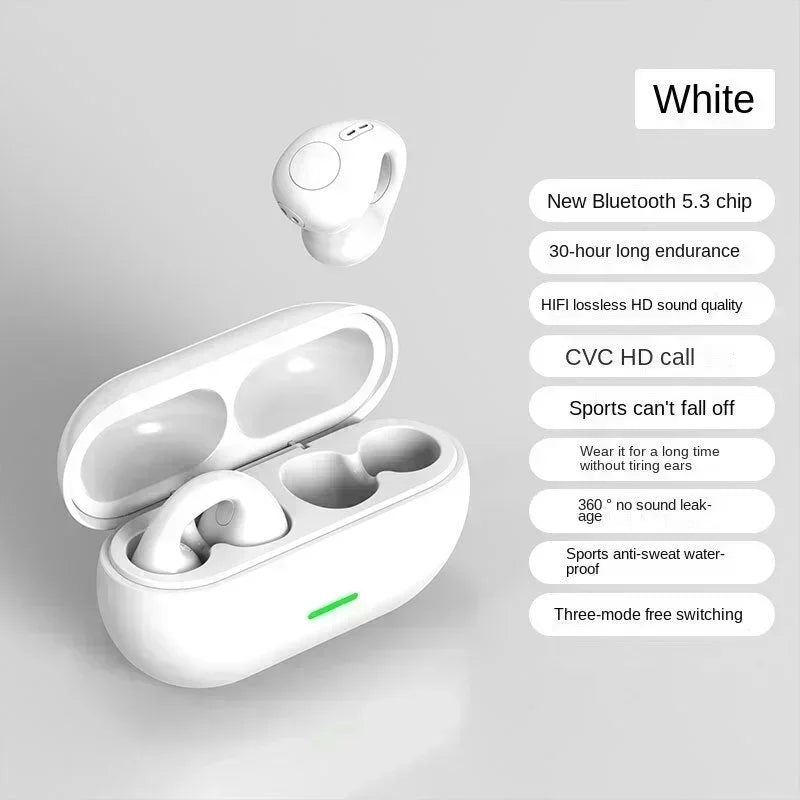 Nouveaux écouteurs sans fil à conduction osseuse T75 d'origine, Bluetooth 5.3, pour le sport, avec un son HiFi et une étanchéité optimale. Casque TWS étanche.