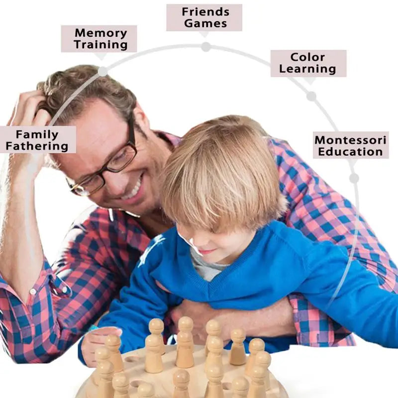 Puzzle en bois, jouet Montessori éducatif, apprentissage sensoriel des couleurs, jeu de mémoire BeBe, jeu d'échecs avec allumettes, jeu de société pour enfants