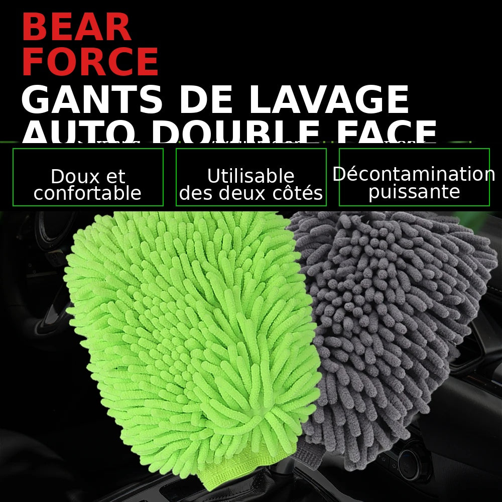 Gants de lavage auto, gants en chenille, chiffons en peluche, double face épais, accessoires et outils de nettoyage pour voiture, produits d'esthétique automobile