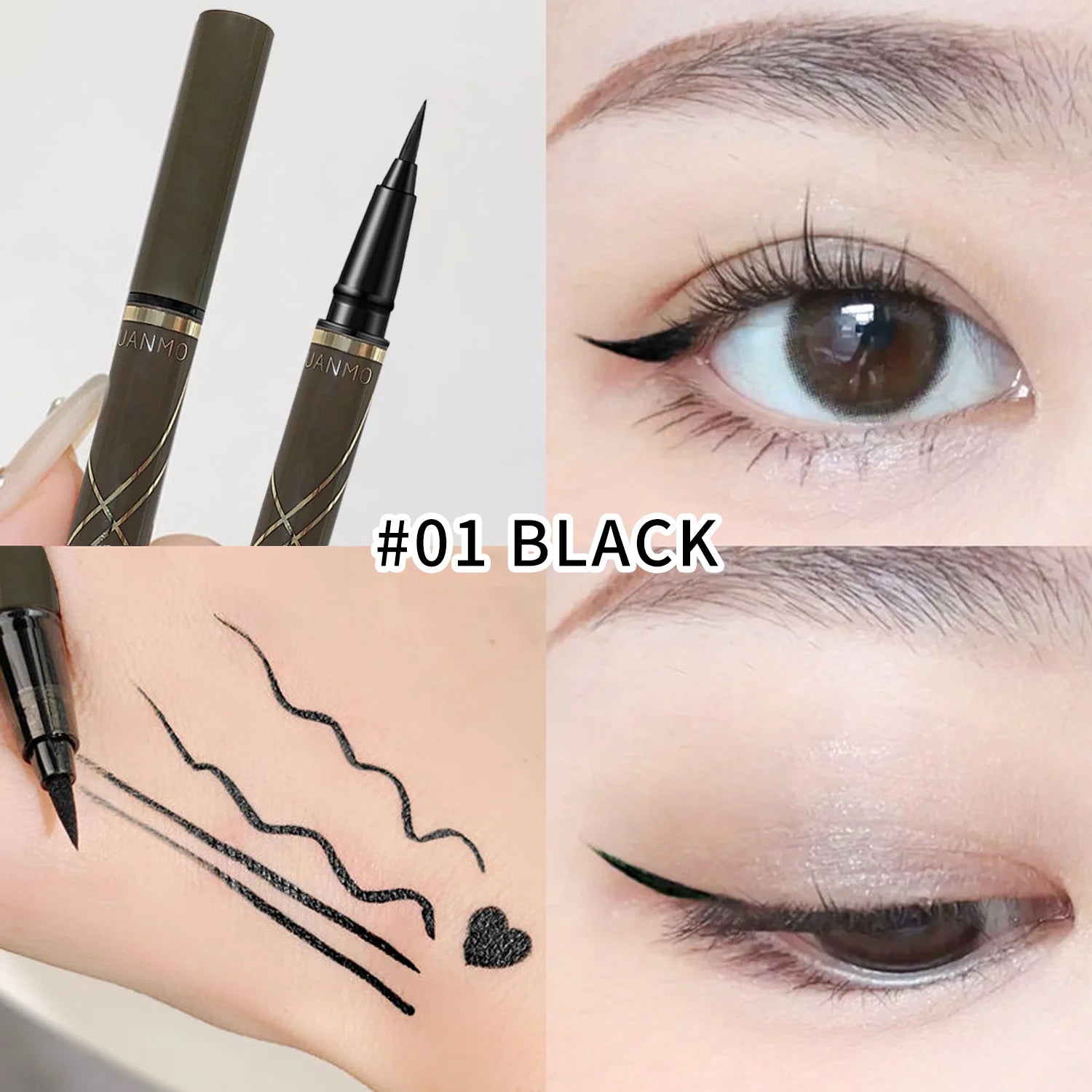 Stylo eyeliner gel fin – Texture lisse et waterproof, sans bavure, haute pigmentation, application facile, multicolore, maquillage des yeux longue tenue