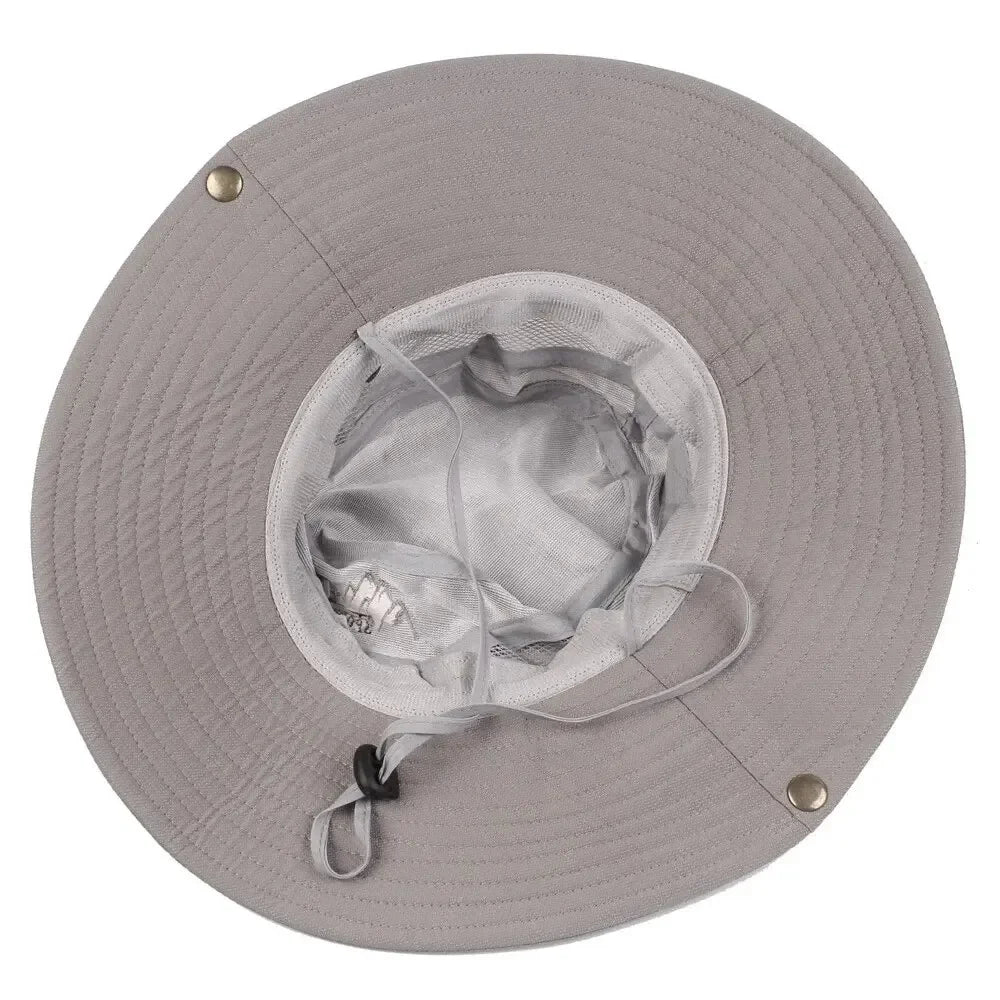 Chapeau bob d'été pour homme, protection UV, large bord, style Panama, idéal pour safari, chasse et randonnée, chapeau de pêcheur en maille, casquette de plage avec protection solaire