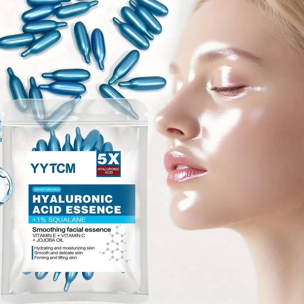 Capsules d'essence hydratante intense à l'acide hyaluronique, sérum hydratant et illuminateur pour la peau (0,4 g x 30 capsules) - 1 sachet