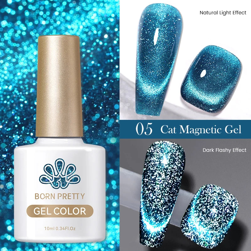 Vernis à ongles magnétique gel BORN PRETTY 10 ml Argent Clair de Couleur Chat - Accessoires pour les ongles - Vernis semi-permanent pour ongles d'automne et d'hiver
