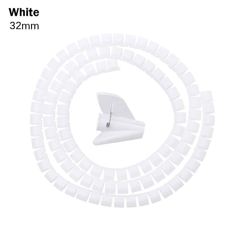 Protecteur de fil de câble en spirale de 2M, organisateur de câble, cordon d'ordinateur, Tube de protection, organisateur de Clip, outils de gestion 10/16/22/28/32mm
