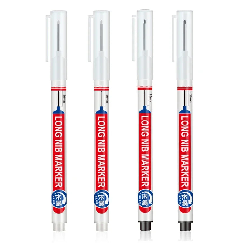 Marqueurs à tête de pointe longue pour stylo perforateur en métal, étanche, salle de bains, décoration du bois, multi-usages, 4 pièces/ensemble 20mm