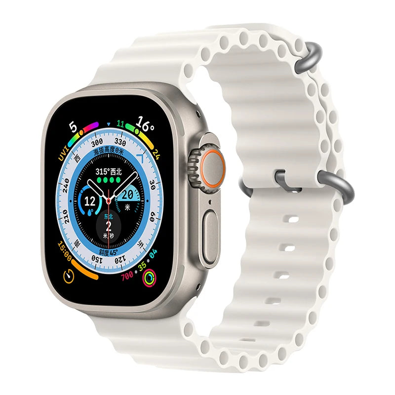 Bracelet océan en Silicone pour bracelets de montre Apple 45mm 46mm 40mm Ultra 2 49mm 44mm 41mm 38-42mm bracelet de sport série 10 9 8 7 6 5 4 SE