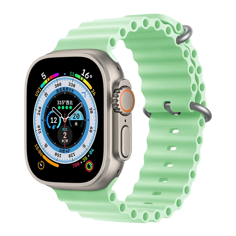 Bracelet océan en Silicone pour bracelets de montre Apple 45mm 46mm 40mm Ultra 2 49mm 44mm 41mm 38-42mm bracelet de sport série 10 9 8 7 6 5 4 SE
