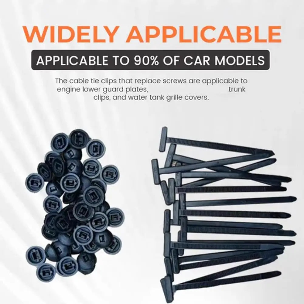 Boucle d'attache de câble universelle en Nylon, support d'attaches à fermeture éclair robuste avec conception de broches et de boutons, attaches de câble en plastique, attaches d'outils pour carrosserie de voiture
