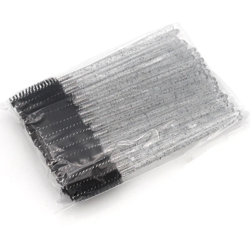 Brosse à cils en cristal jetable, peigne, Extension de cils, baguettes de Mascara, maquillage professionnel, outil de beauté, 50 pièces