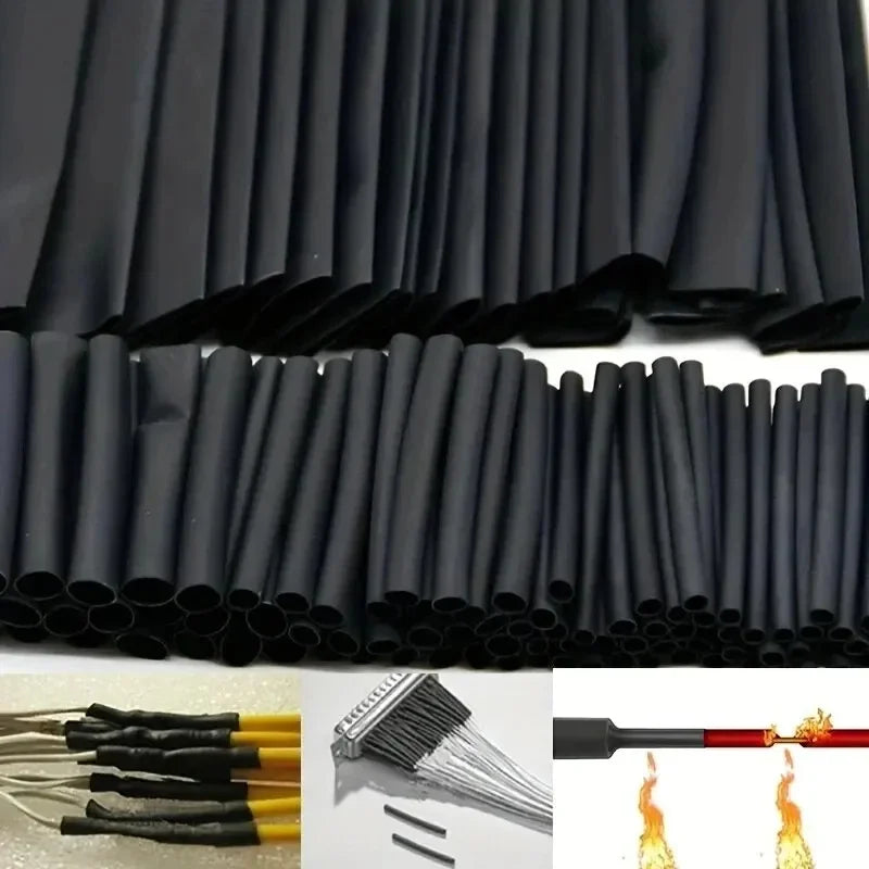 Kit d'assortiment de gaines thermorétractables, 127 pièces, connexion électrique, câble enroulé de fil électrique, rétrécissement étanche 2:1