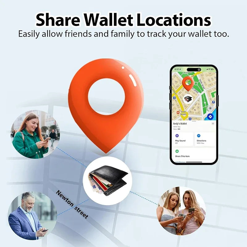 Carte de suivi de portefeuille, charge sans fil, suivi de localisation, localisateur Gps, étiquette intelligente pour Iphone, appareil Apple, trouver mon localisateur GPS Airtag