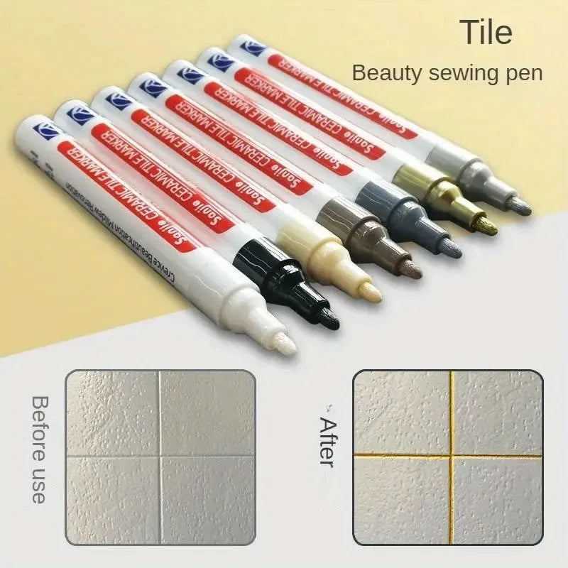 1/3 Pcs Waterproof White Marker Pen Wall Seam Repair Tiles Grout Markers Pens Floor Bathroom Decontamination Paint Brush Tools