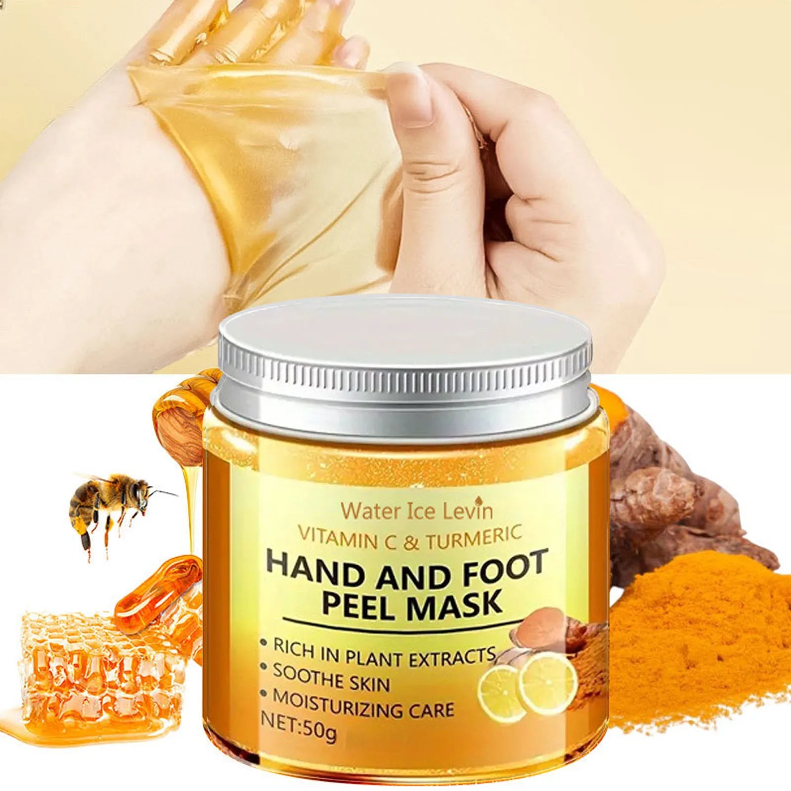 Masque pour la peau des mains et des pieds, vitamine C, curcuma, hydratant, exfoliant, cire pour les mains, crème exfoliante, soins pour la peau, 1/3/5/10 pièces
