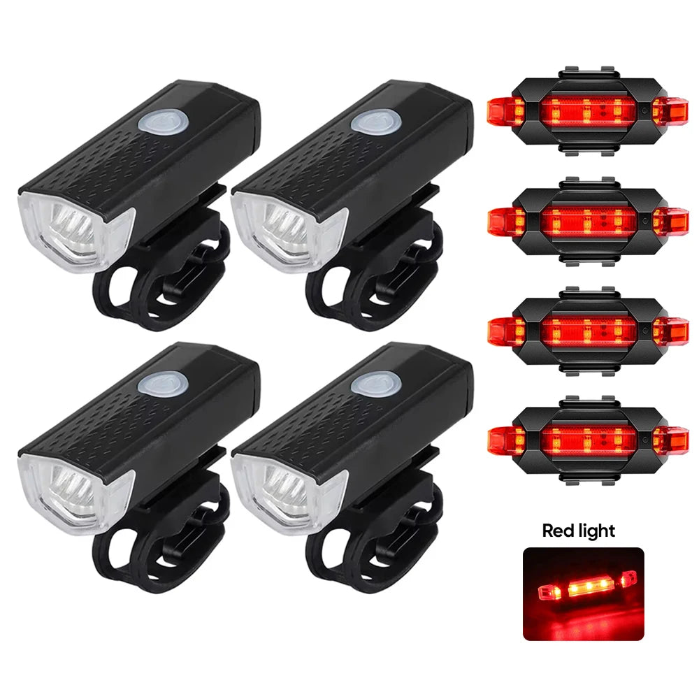 MTB Bike Front Lights USB LED Rechargeable Waterproof Mountain Bike Headlight Bicycle Safety Warning Light Cycling Accessories