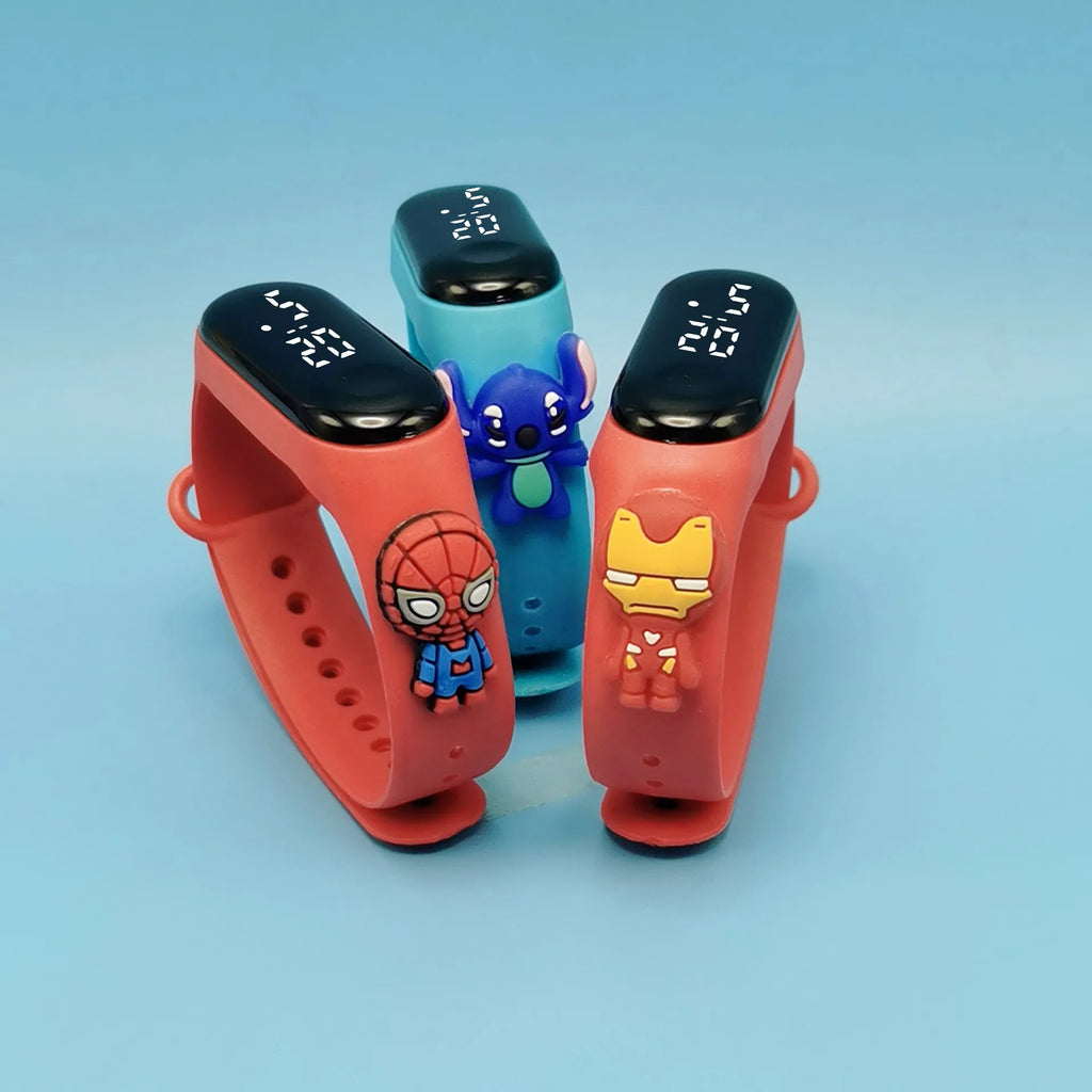 Montre enfant Marvel à motif dessin animé, montre électronique numérique à affichage LED, étanche, cadeau idéal pour les fêtes