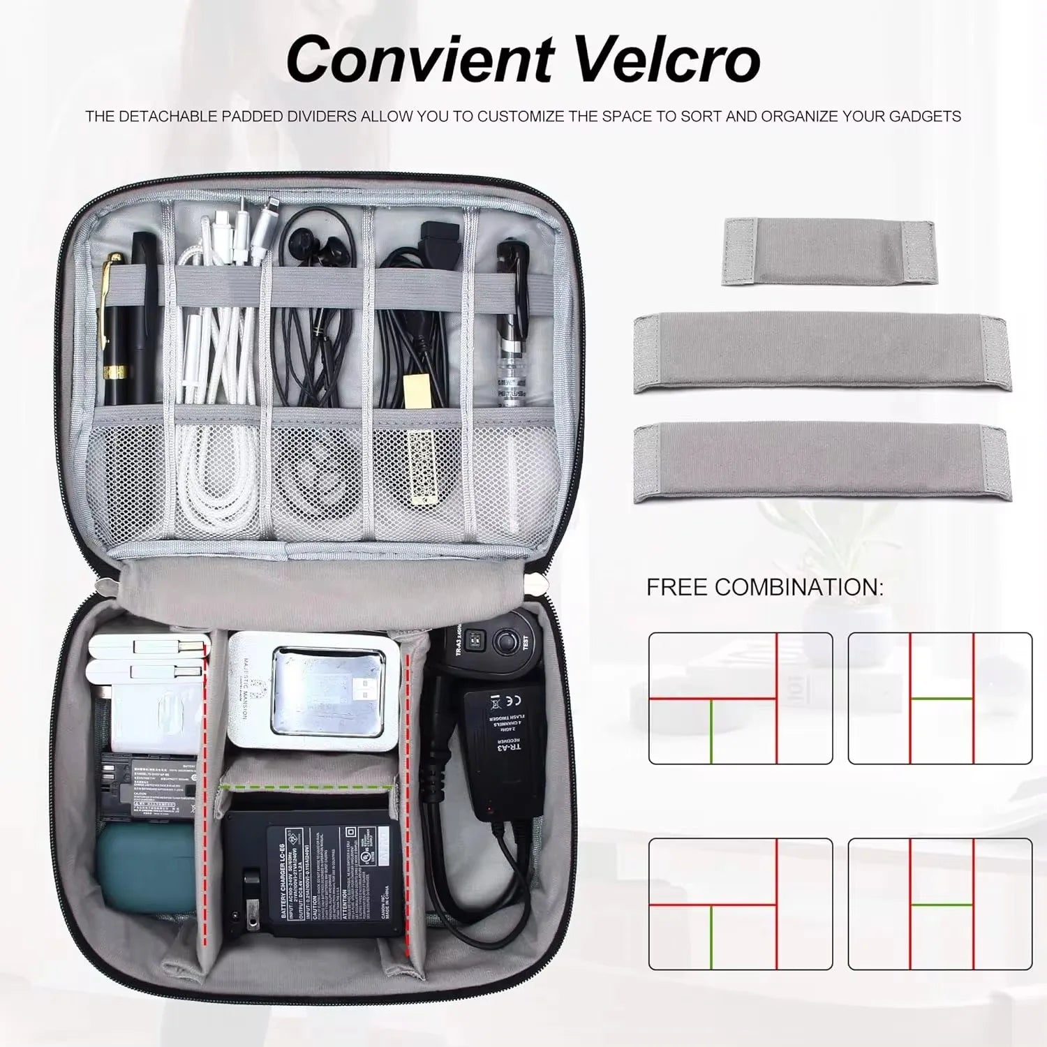 Sac de rangement de câbles étanche, organisateur d'accessoires électroniques numériques, étui de rangement de câbles de voyage Portable pour chargeur de câbles