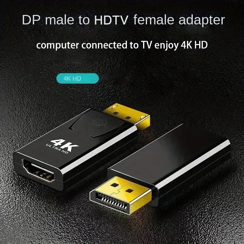 DisplayPort to HDMI-Compatible Adapter 4K/1080P DP to HDMI Adapter Male to Female Video Audio Converter For PC Laptop Projector