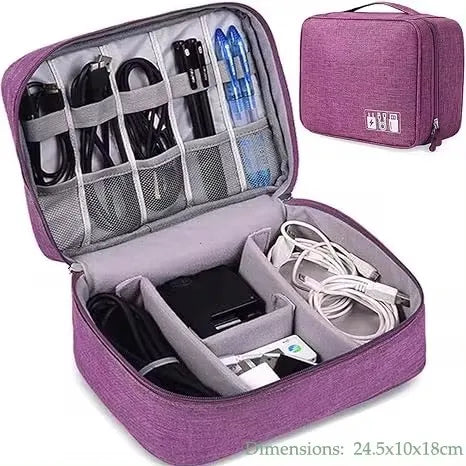 Sac de rangement de câbles étanche, organisateur d'accessoires électroniques numériques, étui de rangement de câbles de voyage Portable pour chargeur de câbles