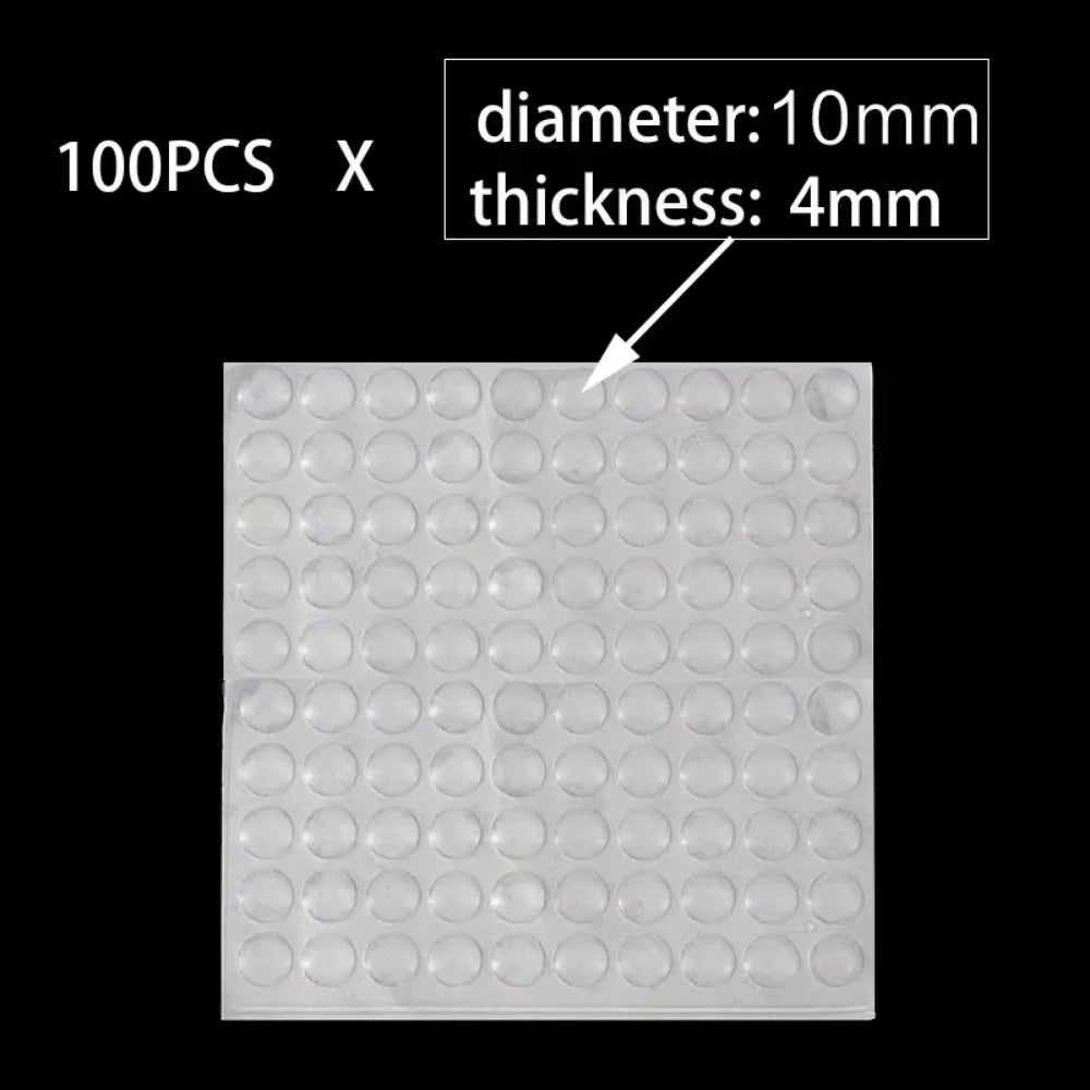 100 patins antidérapants en silicone souple pour pieds de meubles, amortisseurs et butoirs de porte/tiroir