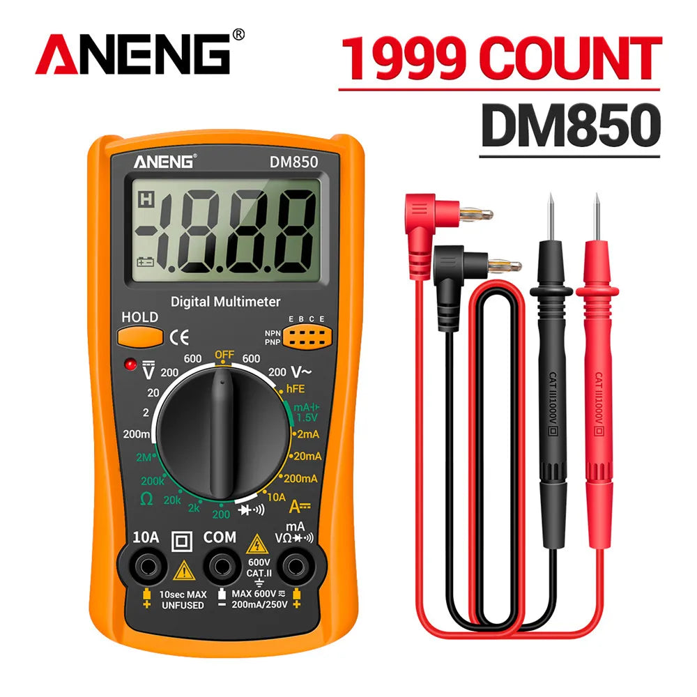 ANENG – multimètre numérique automatique professionnel DM850, 1999 points, testeur automatique de tension AC/DC, outil de détection d'ampèremètre de courant Ohm