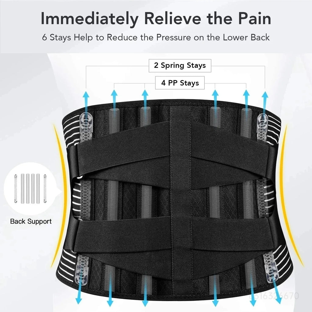 Ceinture de soutien lombaire ajustable, corset orthopédique à double serrage, décompression de la colonne vertébrale, soulagement des douleurs dorsales, raffermissement de l'abdomen