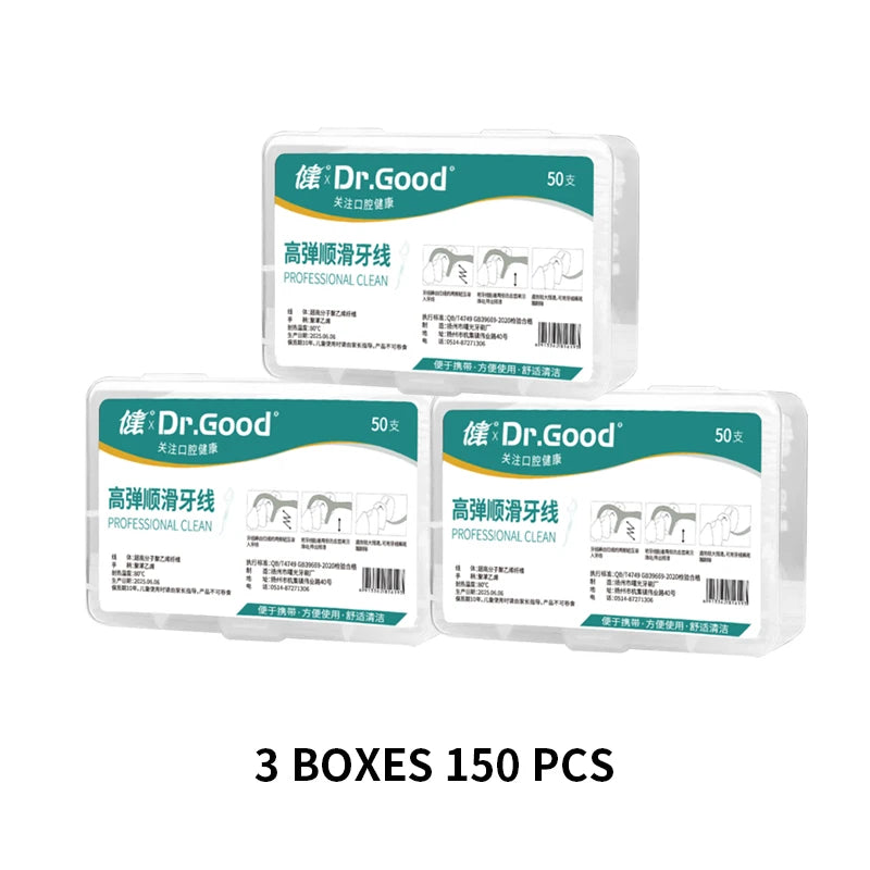 50/100/150/250/500pcs Portable Disposable Dental Floss Plastic Toothpick High-tension Dental Floss Stick Dental Box Oral Care