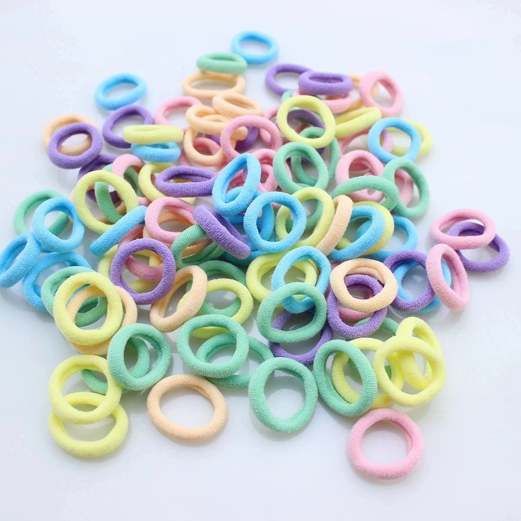 100/300/500 Pcs Girls Colorful Elastic Hair Bands Ponytail Hold Hair Tie Rubber Bands Scrunchie Hair Accessories Bands for Girls