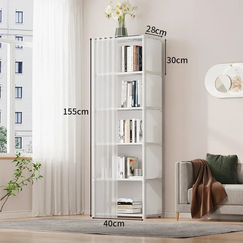 Armoire anti-poussière 6/5 niveaux, grande capacité, étagère de séparation, meuble de chambre à coucher, montage facile, meuble de rangement