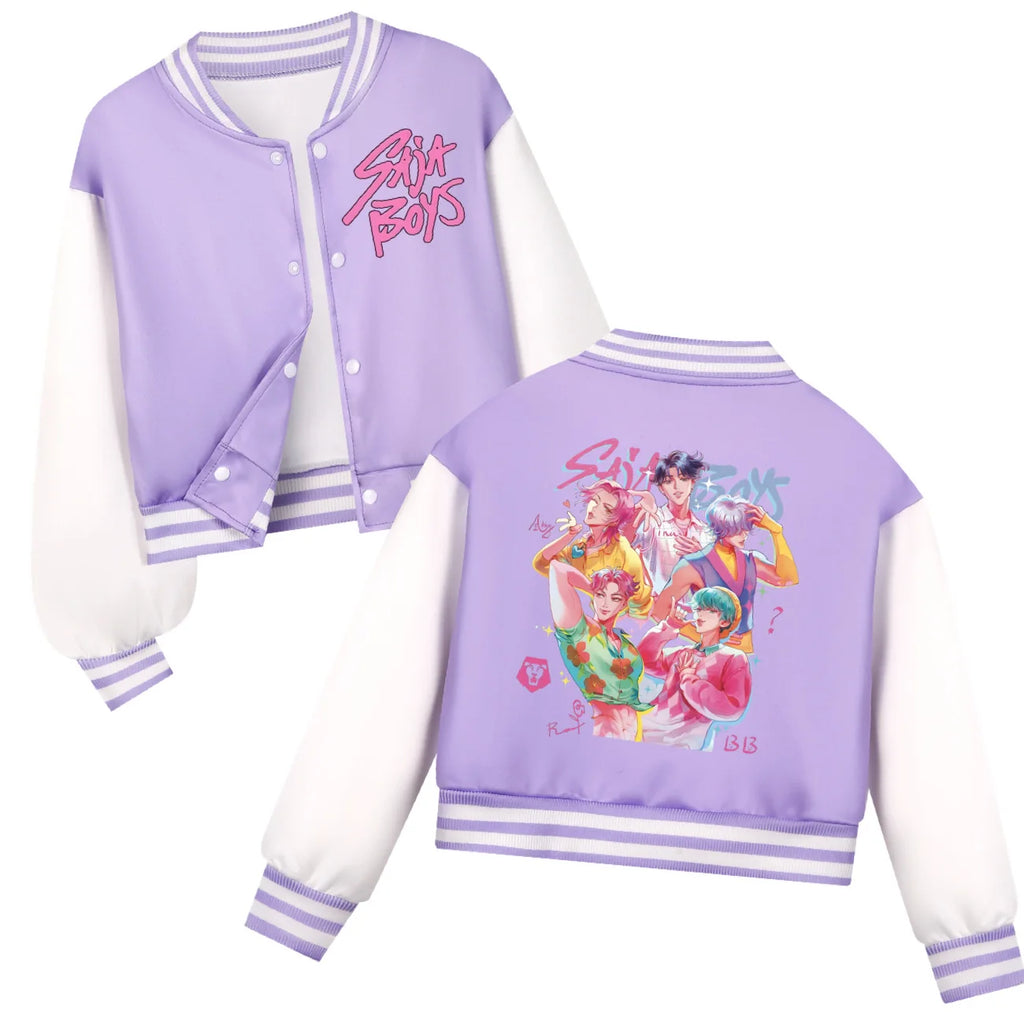 Vêtements pour enfants KPop Demon Hunters Huntrix SAJABOYS - Uniforme de baseball pour garçons - Printemps/Automne - Sweat à capuche décontracté pour bébés et filles - Costume pour enfants
