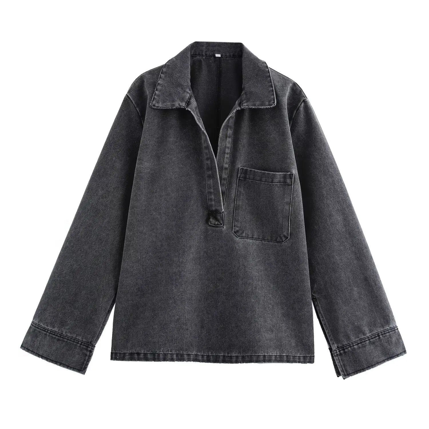 Ensemble jean à col rabattu pour femme, haut décontracté, à la mode, taille haute, Streetwear, pantalon en Denim, ensemble deux pièces, automne 2024