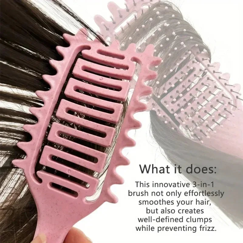 Brosse à cheveux démêlante ajourée pour définir les boucles, peigne pour cheveux emmêlés et bouclés, façonnant les boucles, outils de coiffure