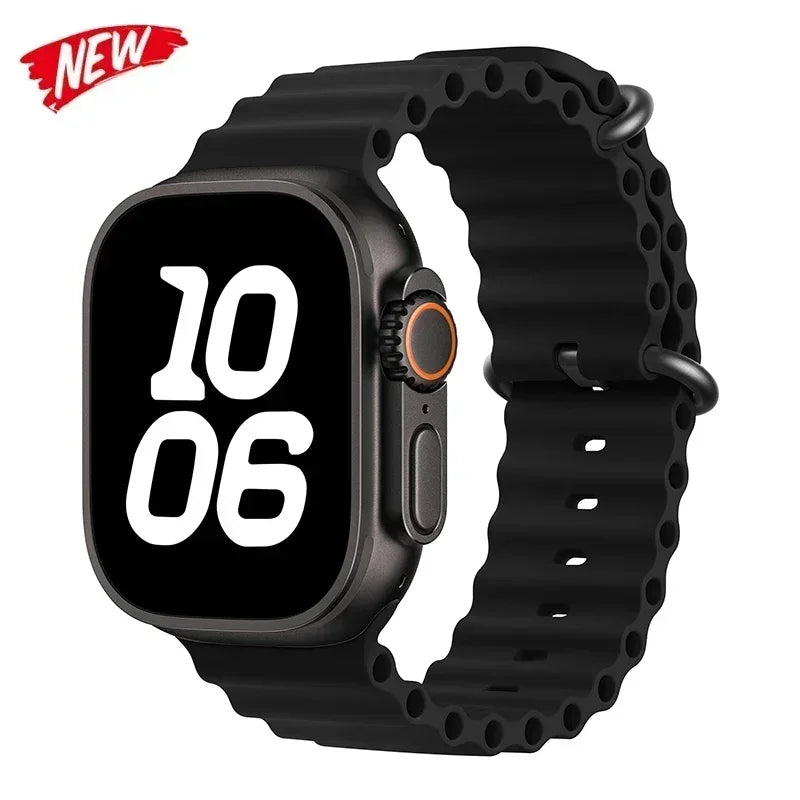 Bracelet océan en Silicone pour bracelets de montre Apple 45mm 46mm 40mm Ultra 2 49mm 44mm 41mm 38-42mm bracelet de sport série 10 9 8 7 6 5 4 SE
