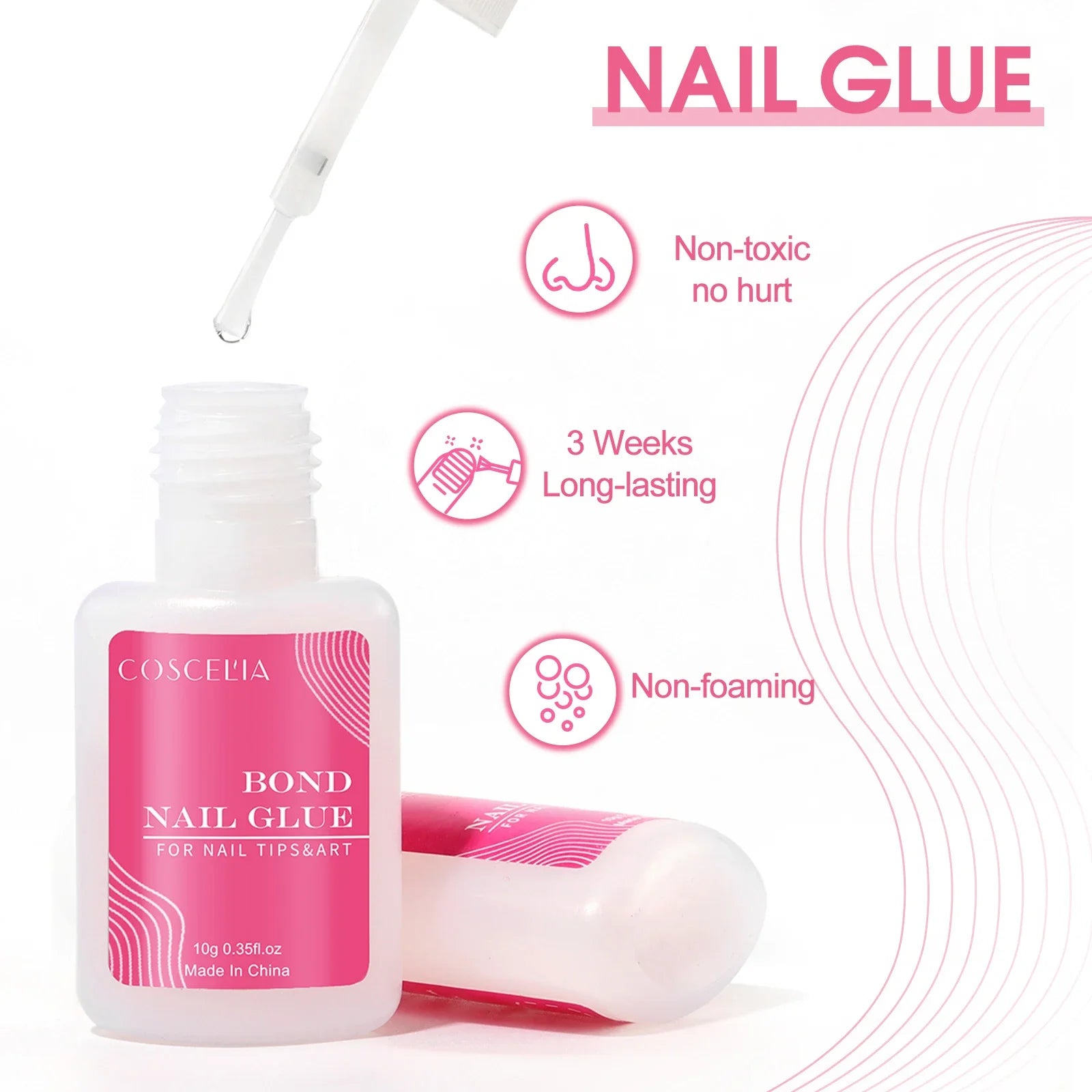 Colle à ongles COSCELIA 10G, colle pour faux ongles, colle transparente, outils pour ongles colorés