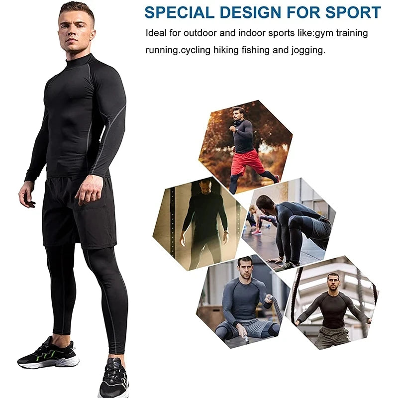 T-shirt de Sport de musculation pour hommes, séchage rapide, chemise de course à manches longues, haut de Compression, T-shirt de gymnastique, Fitness serré Rashgard
