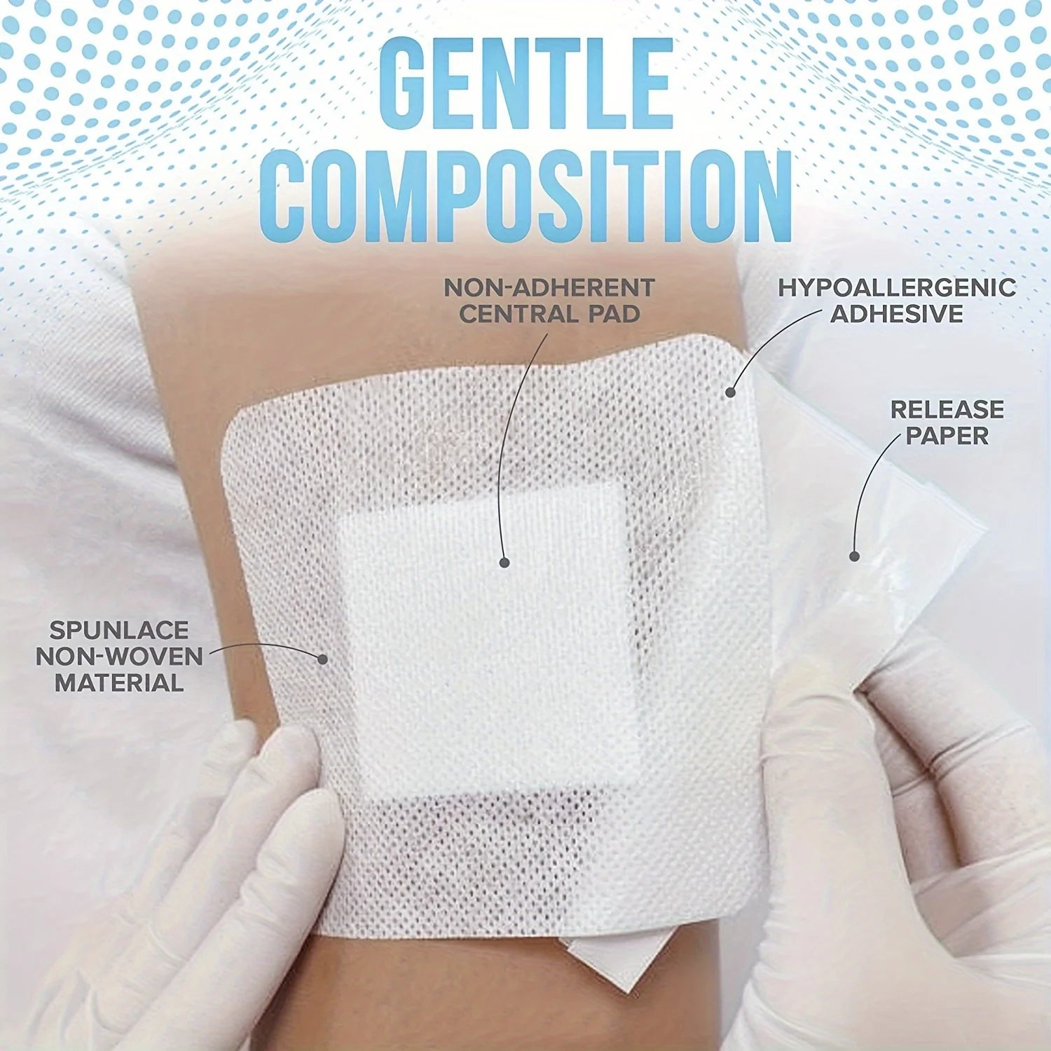 50 pansements adhésifs médicaux hypoallergéniques non tissés de grande taille (6 x 7 cm) pour plaies importantes et premiers soins