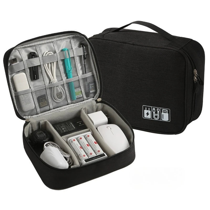 Sac de rangement numérique électronique de voyage, écouteurs multifonctionnels de grande capacité, étui de protection pour câble de données, sac anti-poussière de voyage Elec