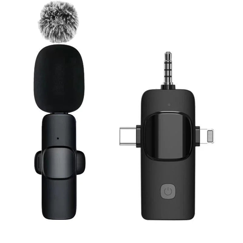 Wireless Lavalier Microphone Mini USB-C Noise Reduction for iPhone Android Live Streaming Interviews Portable Handheld Mic