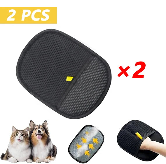 Pet Hair Removal Tool Reusable Static Removal Gloves, Double-Sided Grooming Gloves for Pets Removes Pet Fur Hair for Carpets