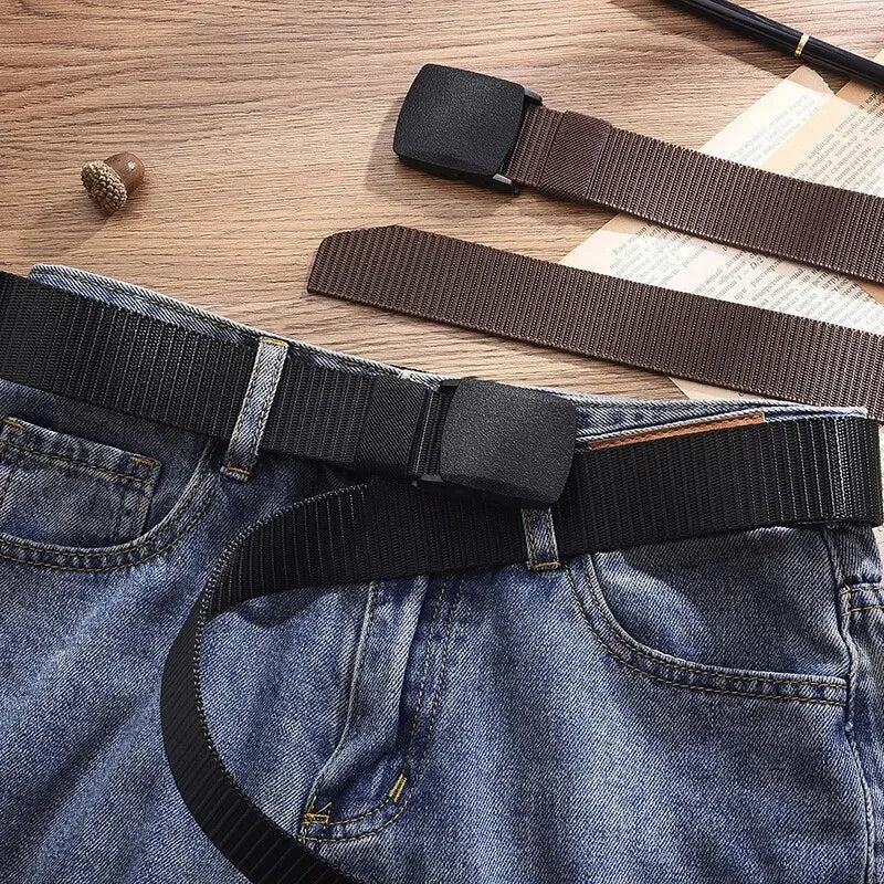 Ceinture pour hommes en plein air décontracté toile ceinture métal gratuit formation Nylon ceinture tactique avec pantalon jean ceinture sport ceintures pour hommes femmes