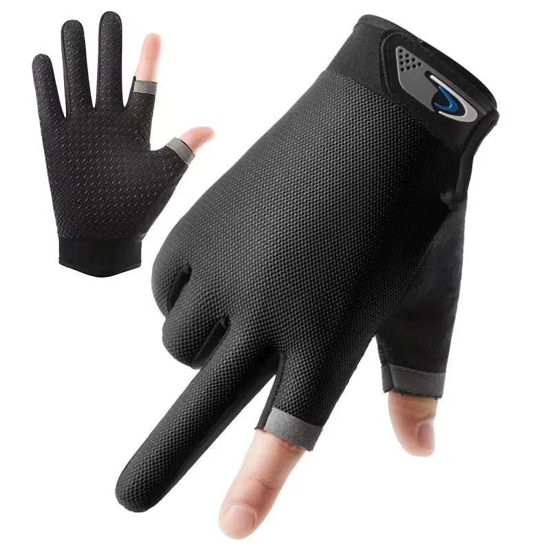 Gants demi-doigts en soie glacée, hautement élastiques, respirants et offrant une protection solaire optimale, pour hommes et femmes (1 paire). Gants fins pour activités de plein air : cyclisme, conduite, pêche
