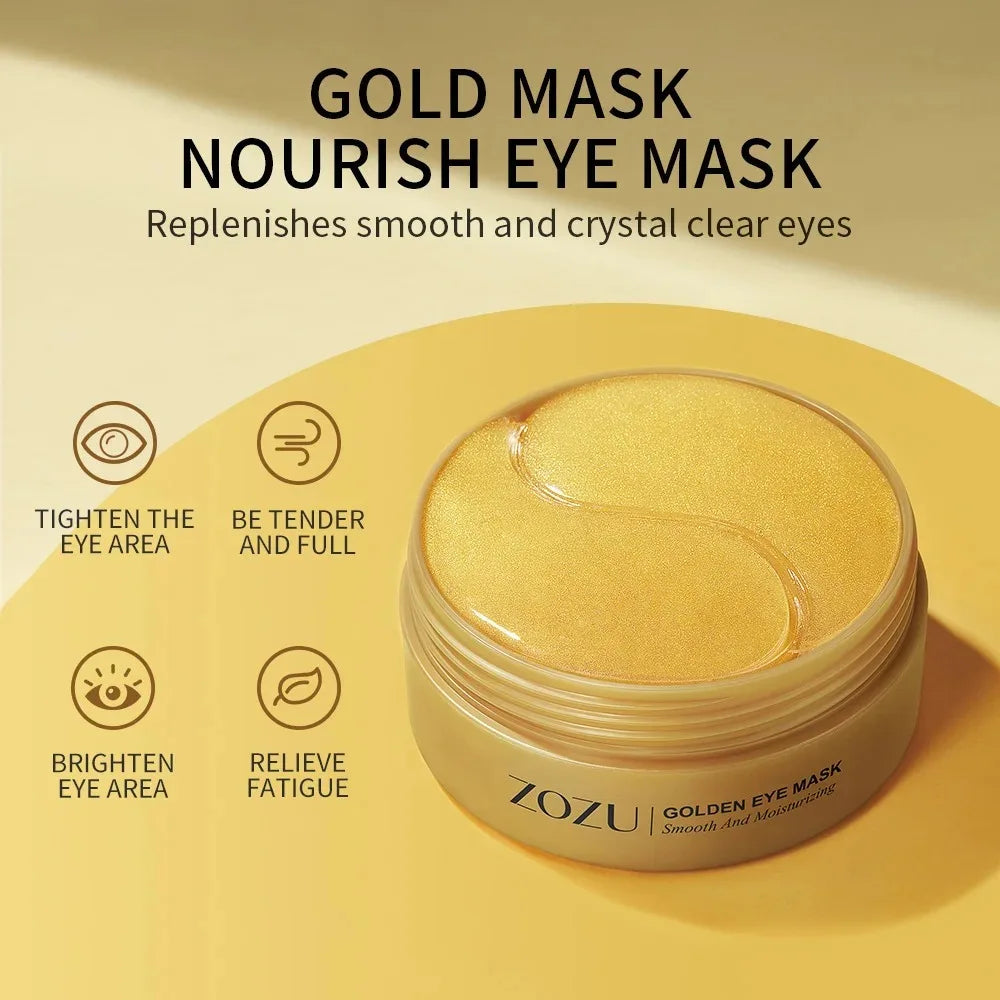 60/120 pièces Masques pour les yeux à l'avocat et à l'or Hydratants et raffermissants Atténuant les poches et les cernes Patchs pour les yeux anti-rides