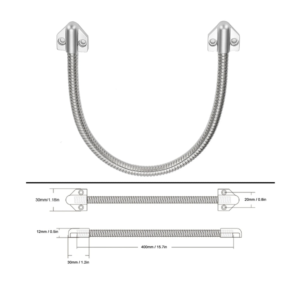 Protection de câble de contrôle d'accès Defender en acier inoxydable avec boucle de porte apparente et gaine pour une installation sécurisée