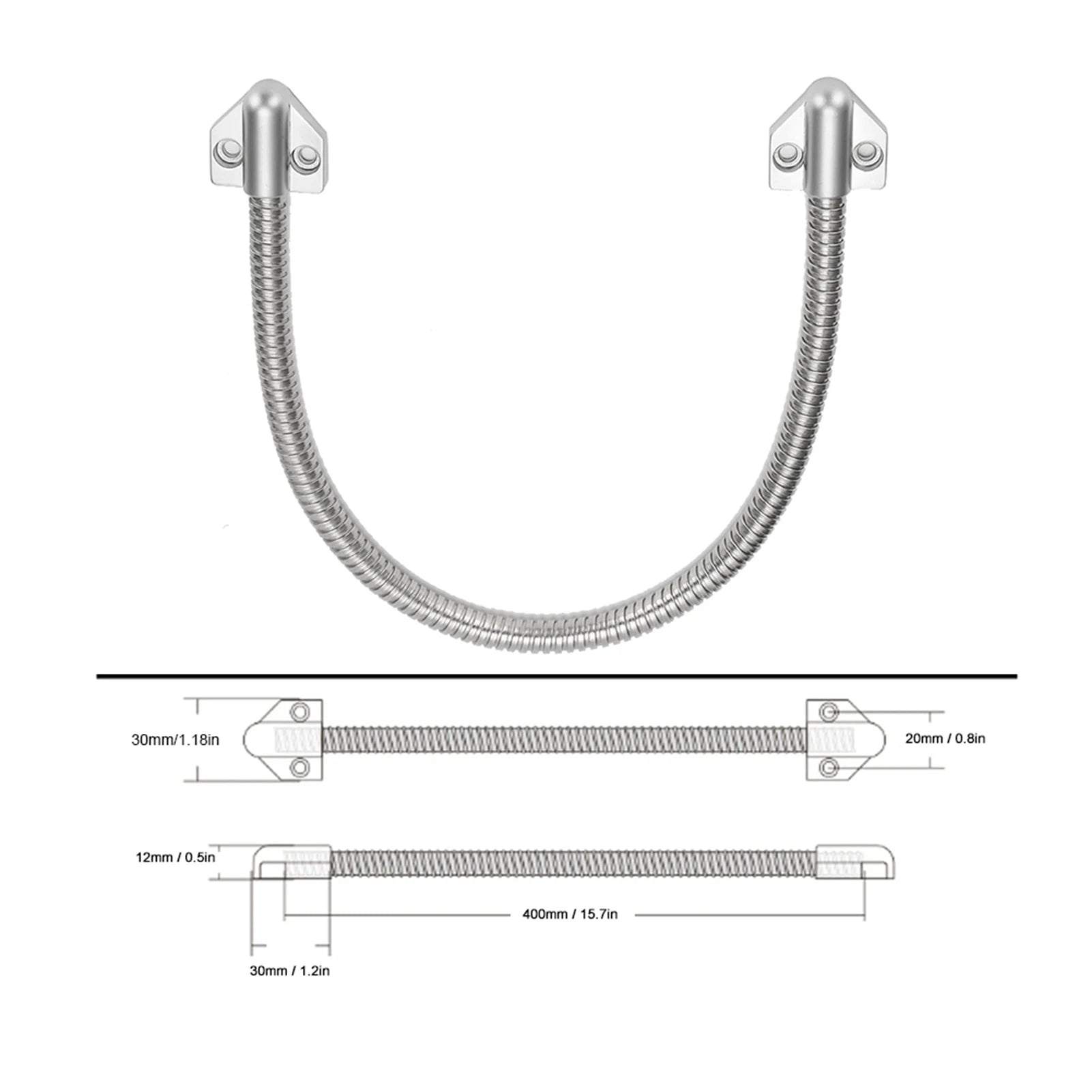 Protection de câble de contrôle d'accès Defender en acier inoxydable avec boucle de porte apparente et gaine pour une installation sécurisée