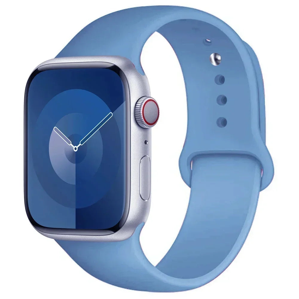 Bracelet en Silicone pour Apple Watch, 44mm 45mm 40mm 41mm 42-46mm, bracelet de sport iwatch série 8 7 6 5 4 9 10 11 SE-Ultra 2/3 49mm