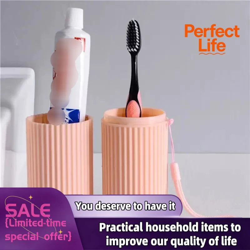 1/4Pcs Travel Camping Storage Box Organizer Travel Toiletries Storage Cup New Creat table Toothbrush Protect Holder Cup Case