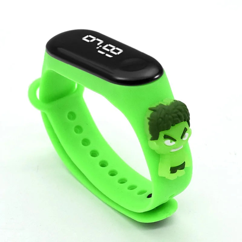 Montre enfant Marvel à motif dessin animé, montre électronique numérique à affichage LED, étanche, cadeau idéal pour les fêtes