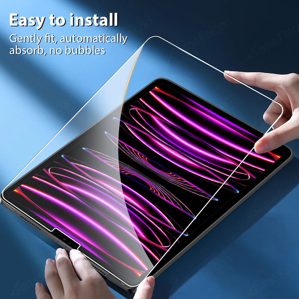 Protection d'écran en verre trempé pour Apple iPad Pro 12,9", 11", 9,7", 10,2" et 10,9", Air 4, 5, Mini 6 (5e, 6e, 7e, 8e, 9e et 10e générations) - Film protecteur