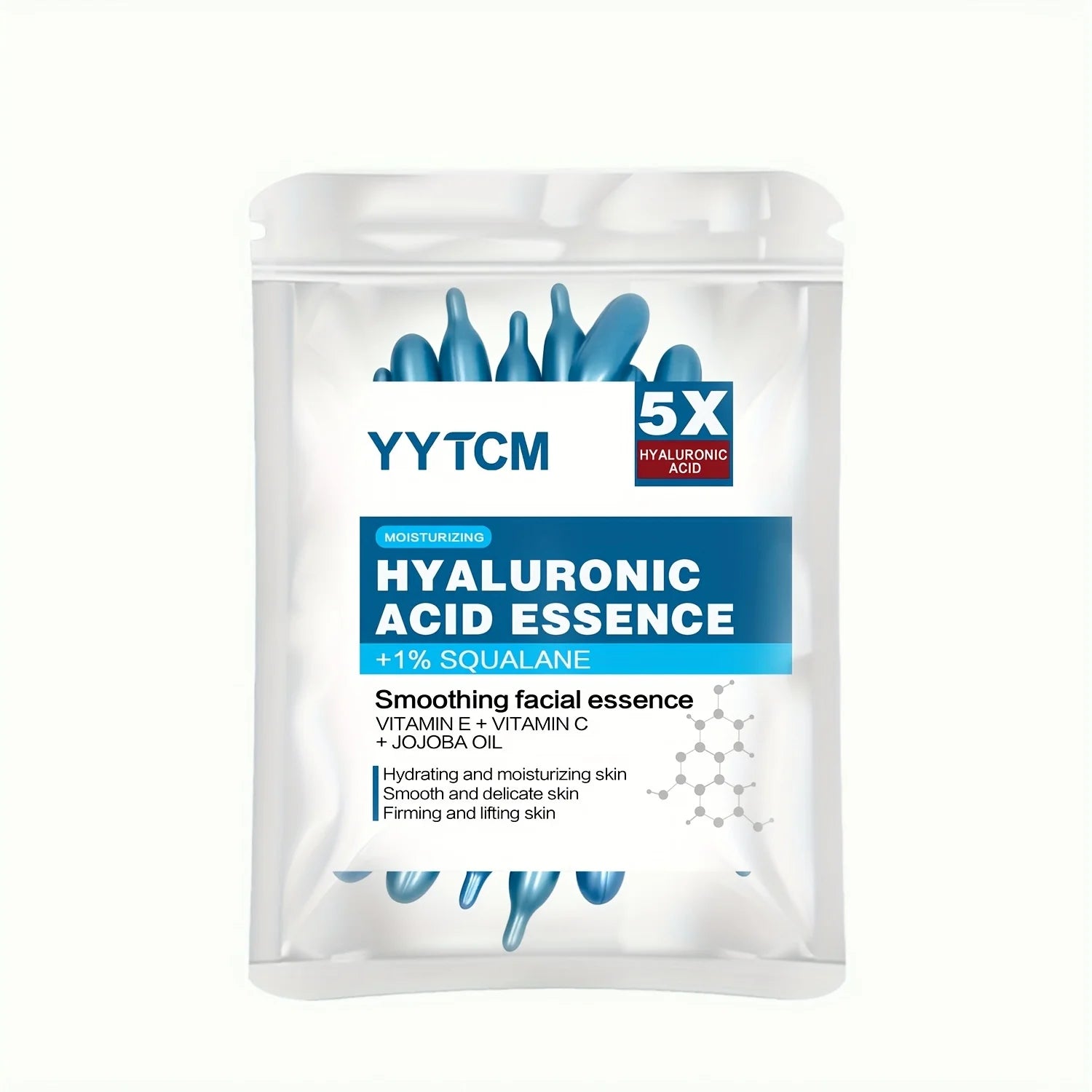 Capsules d'essence hydratante intense à l'acide hyaluronique, sérum hydratant et illuminateur pour la peau (0,4 g x 30 capsules) - 1 sachet